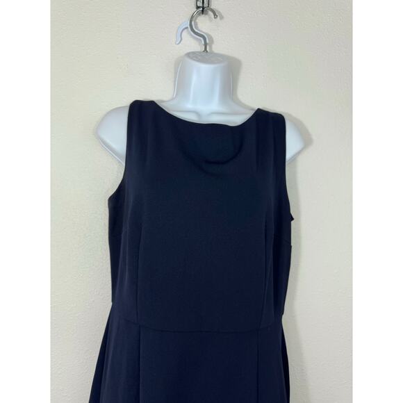 Shelby & Palmer Navy Cocktail Dress Size Asymmetrical Ruffle Hem Sleeveless - Picture 5 of 6